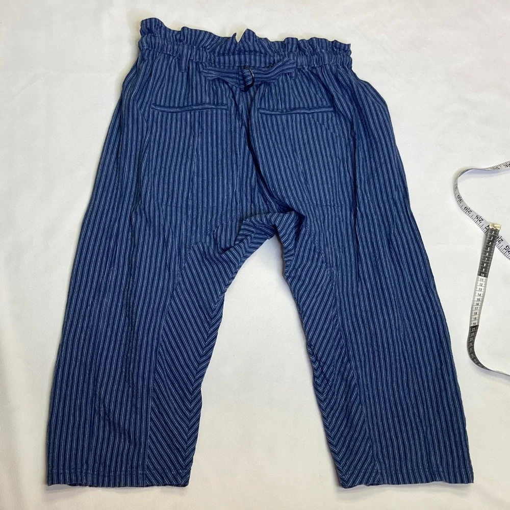 Free People Blue Paper Bag Runyon Harem Pinstripe Jeans Size XS EUC - Picture 11 of 14